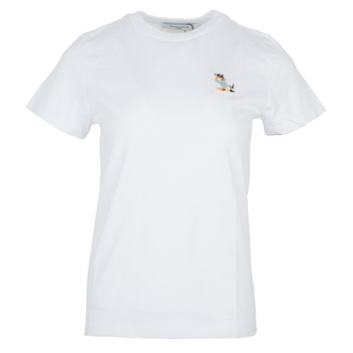 메종키츠네 여성 폭스 패치 면 티셔츠 JW00128KJ0008 P100 (WHITE)