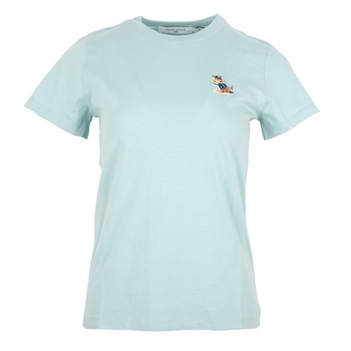 23SS 메종키츠네 여성 폭스 패치 면 티셔츠 KW00107KJ0008 P429 (BLUE HAZE)