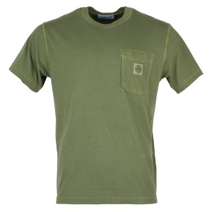 스톤아일랜드 남성 반소매 코튼 셔츠 761521957 V0158 (OLIVE GREEN)