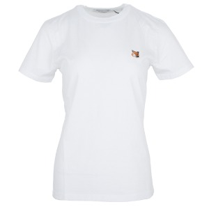 메종키츠네 여성 폭스헤드 패치 면 티셔츠 AW00103KJ0005 P100 (WHITE)