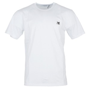 메종키츠네 남성 그레이 폭스헤드 패치 면 티셔츠 GM00118KJ0008 P100 (WHITE)