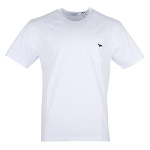 23SS 메종키츠네 남성 네이비 폭스 패치 면 티셔츠 HM00136KJ0008 P100 (WHITE)